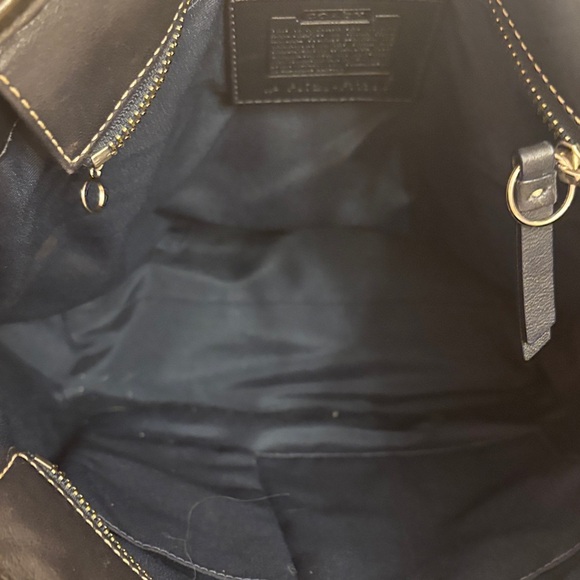 Coach Navy Blue Small Leather Tote Bag - Picture 4 of 10